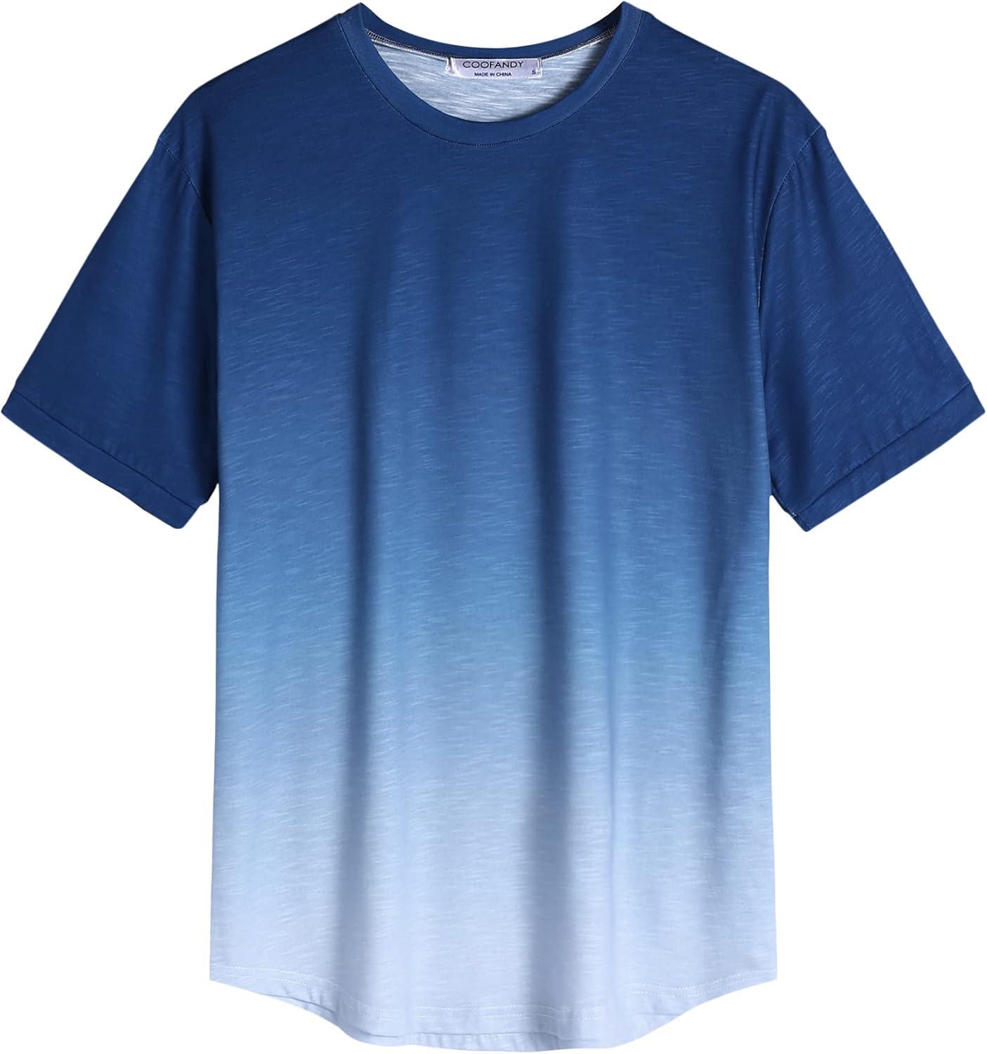 imageCOOFANDY Men Muscle Workout T Shirt Gym Bodybuilding Active Short Sleeve Tee Top BlackOne Piece Pattern13 Tie Dye Print