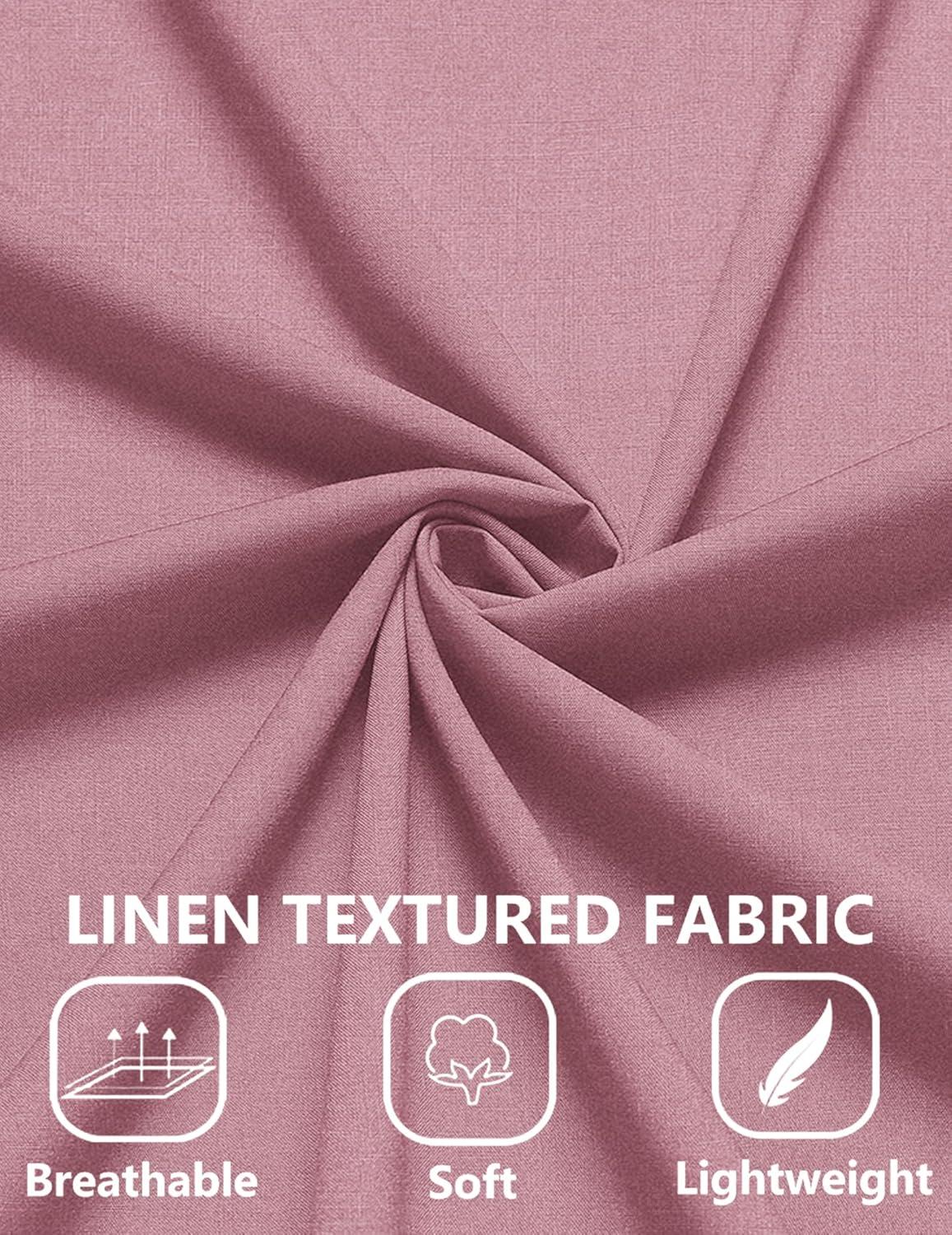 imageCOOFANDY Mens Casual Short Sleeve Shirts Button Down Summer Beach Shirt Lightweight Textured Tops with PocketPink