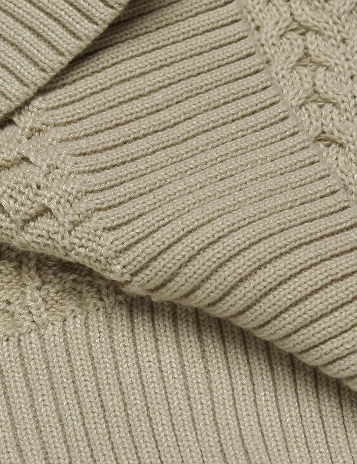 imageCOOFANDY Mens Slim Fit Turtleneck Sweater Casual Knitted Twisted Pullover Solid SweatersKhaki