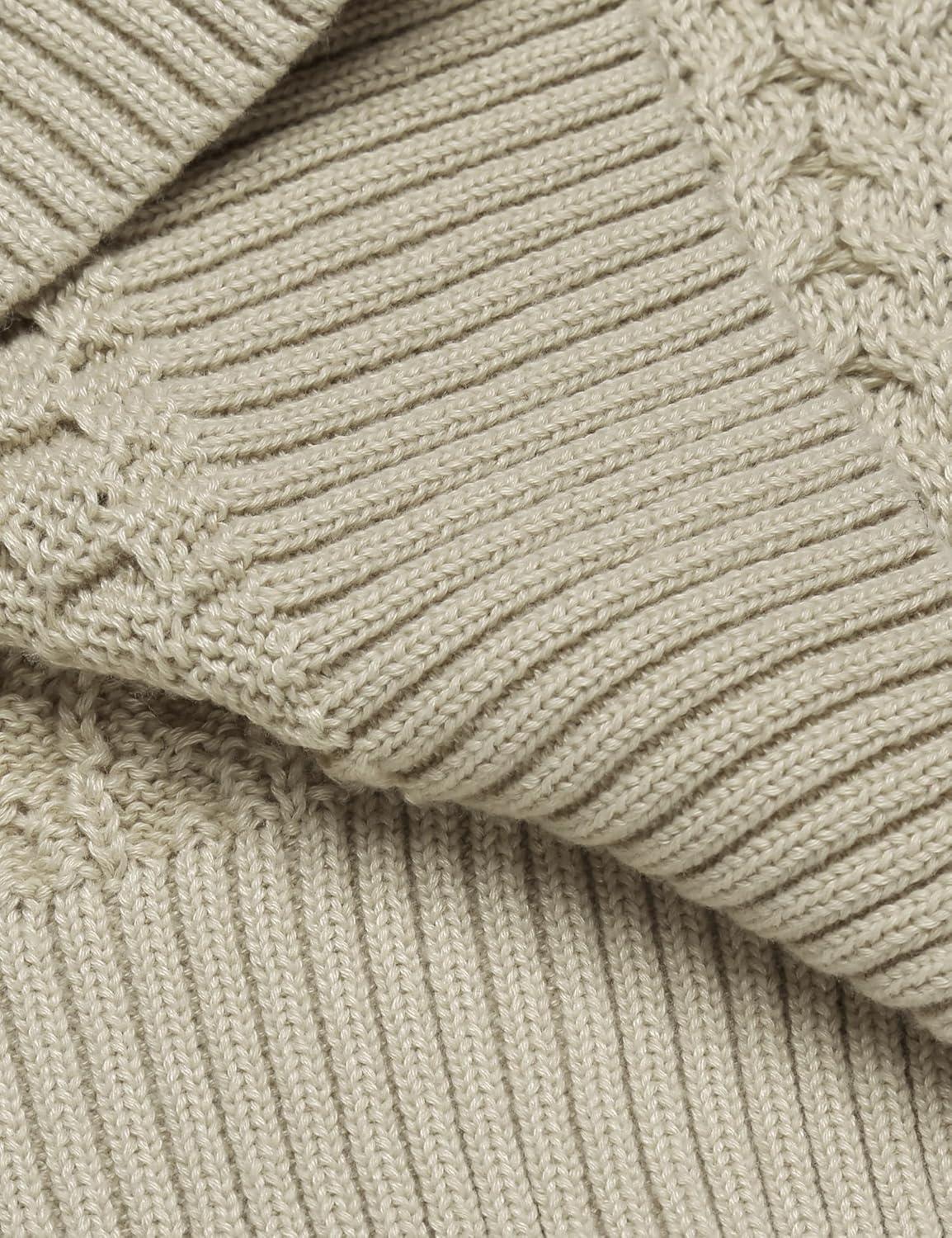 imageCOOFANDY Mens Slim Fit Turtleneck Sweater Casual Knitted Twisted Pullover Solid SweatersLight Khaki