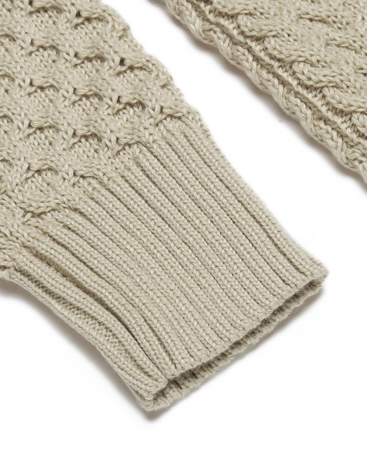 imageCOOFANDY Mens Slim Fit Turtleneck Sweater Casual Knitted Twisted Pullover Solid SweatersLight Khaki