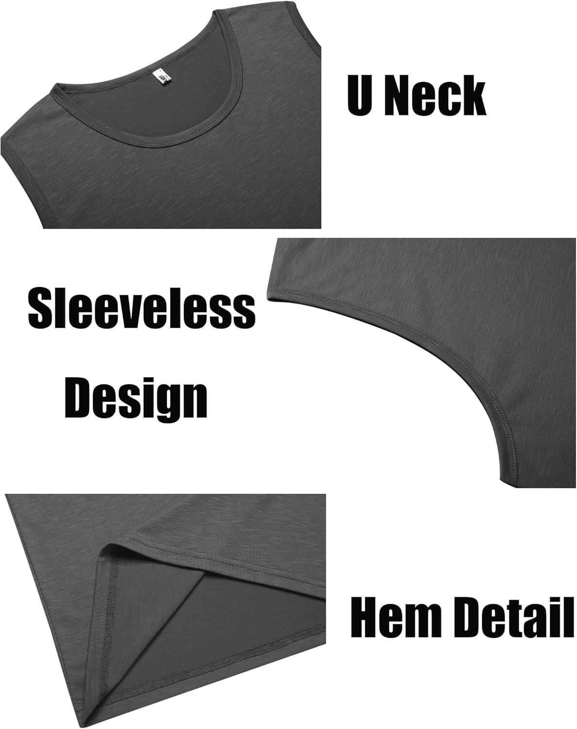 imageCOOFANDY Mens Workout Tank Top 2 Pack Casual Soft Sleeveless Gym Muscle Shirts Bodybuilding TeeGreylight Blue