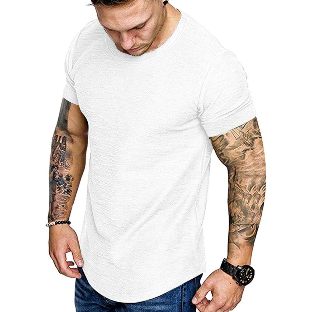 imageCOOFANDY Men Muscle Workout T Shirt Gym Bodybuilding Active Short Sleeve Tee Top BlackOne Piece White