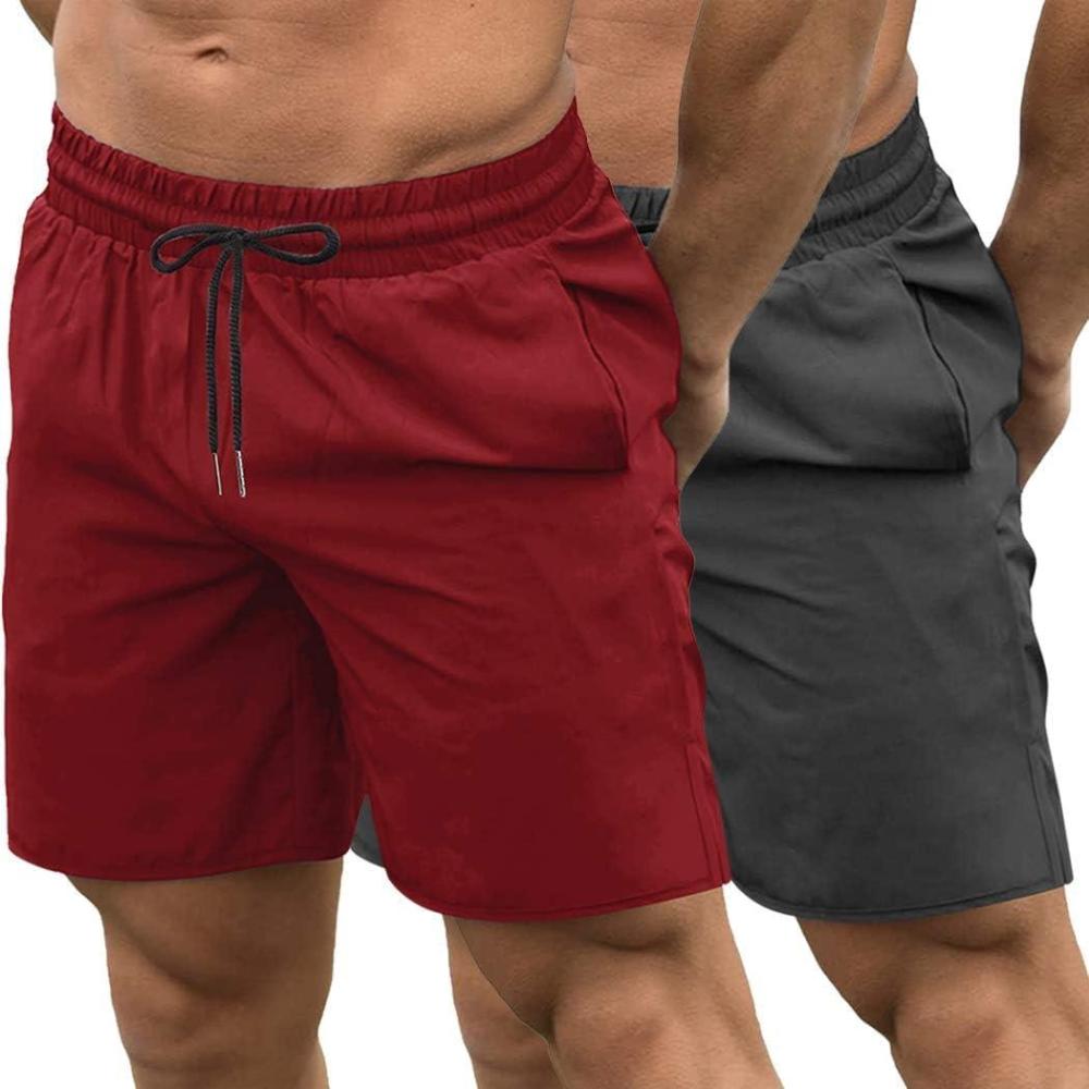 imageCOOFANDY Mens Athletic Shorts 7 Inch Quick Dry Breathable Lightweight Gym Workout Shorts with PocketsDark GreyWine Red