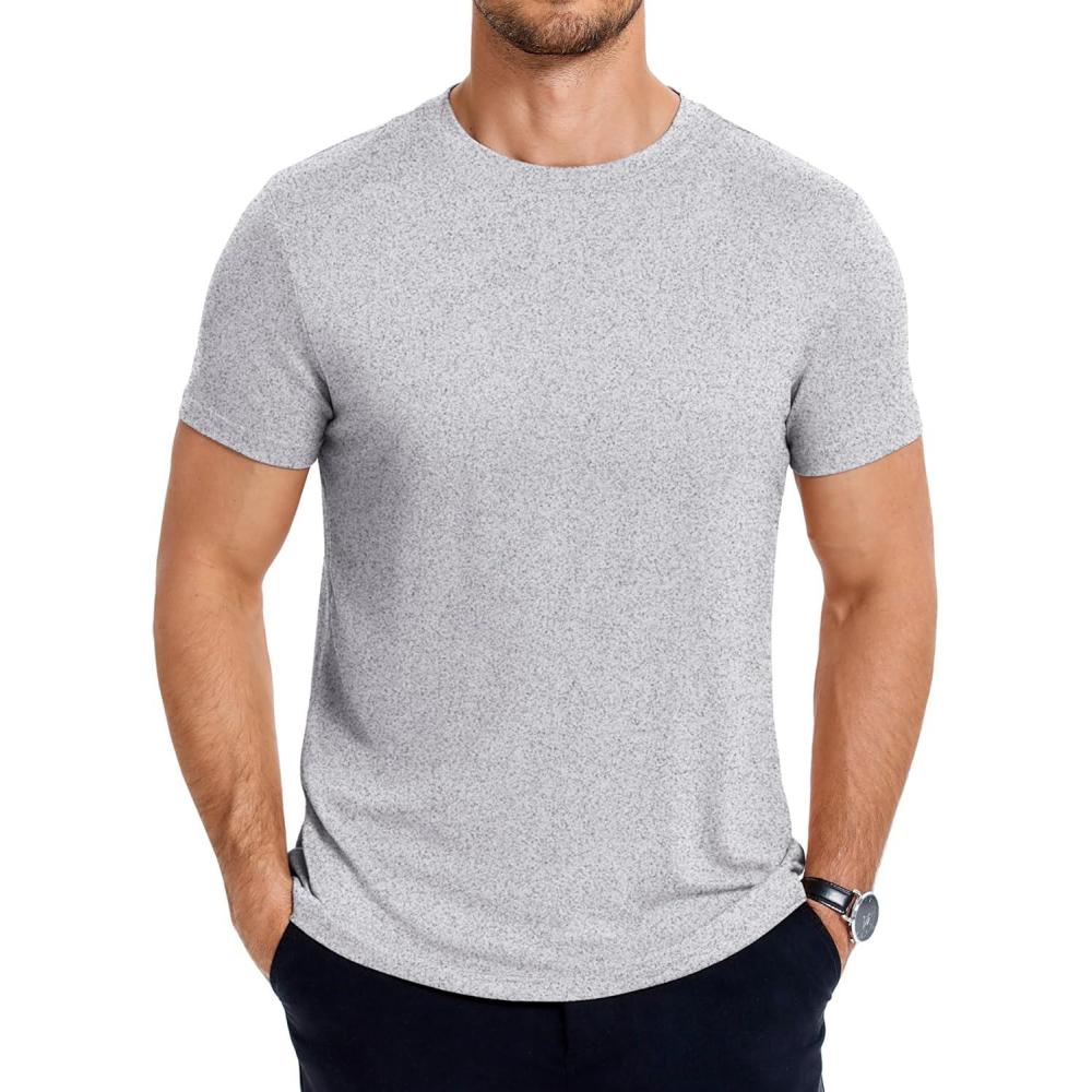 imageCOOFANDY Mens Short Sleeve TShirts Crew Neck Casual Summer T Shirts 13 Pack Basic Tee ShirtAlight Grey 1pack