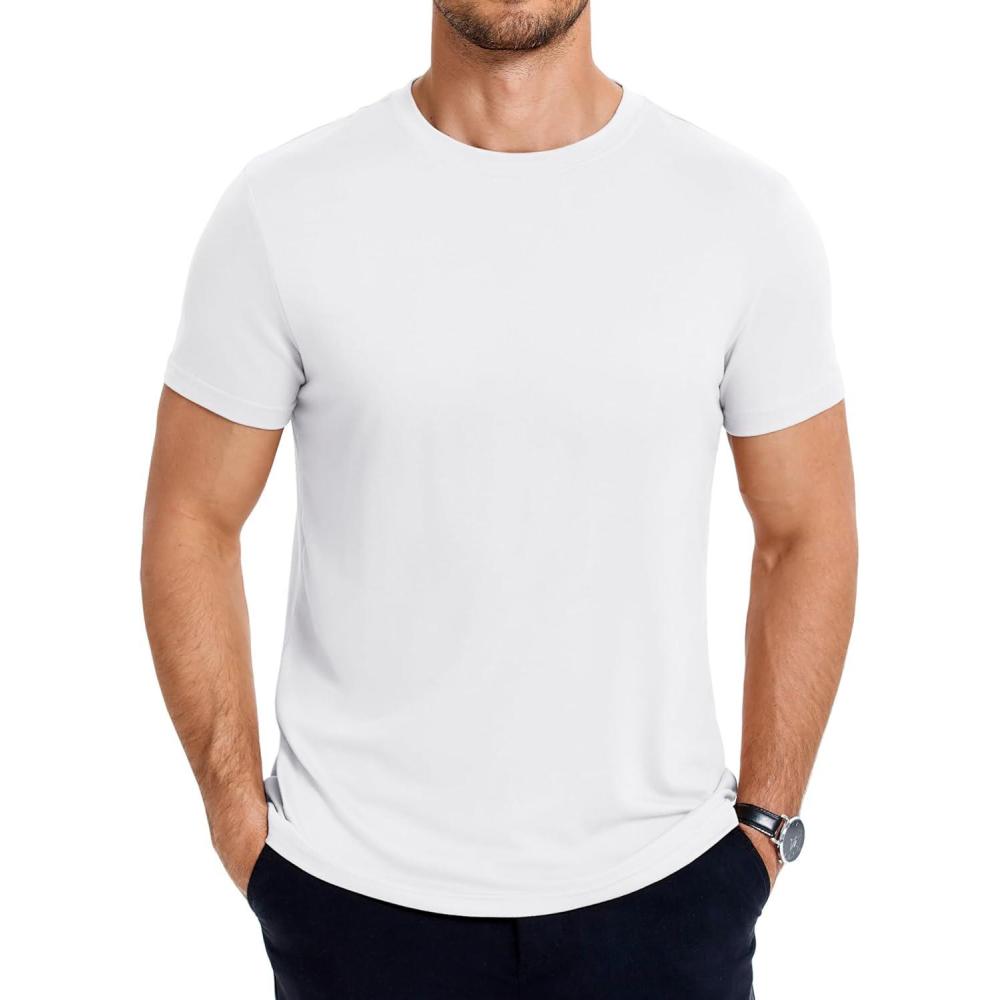 imageCOOFANDY Mens Short Sleeve TShirts Crew Neck Casual Summer T Shirts 13 Pack Basic Tee ShirtAwhite 1pack
