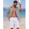 COOFANDY Button Down Shirt for Men Short Sleeve Casual Shirt Summer Beach Vacation Shirt with Pocket(Light Grey)