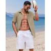 COOFANDY Button Down Shirt for Men Short Sleeve Casual Shirt Summer Beach Vacation Shirt with Pocket(Light Khaki)