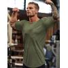 COOFANDY Men Muscle Workout T Shirt Gym Bodybuilding Active Short Sleeve Tee Top Black(One Piece- Army Green)