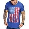 COOFANDY Men Muscle Workout T Shirt Gym Bodybuilding Active Short Sleeve Tee Top Black(One Piece- Blue American Flag)