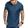 COOFANDY Men Muscle Workout T Shirt Gym Bodybuilding Active Short Sleeve Tee Top Black(One Piece- Dark Blue)