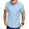 COOFANDY Men Muscle Workout T Shirt Gym Bodybuilding Active Short Sleeve Tee Top Black(One Piece- Light Blue)