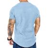 COOFANDY Men Muscle Workout T Shirt Gym Bodybuilding Active Short Sleeve Tee Top Black(One Piece- Light Blue)