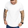 COOFANDY Men Muscle Workout T Shirt Gym Bodybuilding Active Short Sleeve Tee Top Black(One Piece- White)