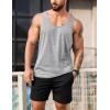 COOFANDY Men’s 3 Pack Tank Tops Gym Workout Shirt Y-Back Sleeveless Muscle Fitness Bodybuilding Tank Shirts(Black/Green/Medium Grey)