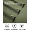 COOFANDY Mens Casual Cotton Linen Shirt Short Sleeve Button Up Shirts Summer Beach Top(Army Green)