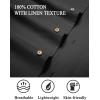 COOFANDY Mens Casual Cotton Linen Shirt Short Sleeve Button Up Shirts Summer Beach Top(Black)
