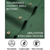 COOFANDY Mens Casual Cotton Linen Shirt Short Sleeve Button Up Shirts Summer Beach Top(Green)
