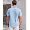 COOFANDY Mens Casual Cotton Linen Shirt Short Sleeve Button Up Shirts Summer Beach Top(Light Blue)