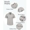 COOFANDY Mens Casual Cotton Linen Shirt Short Sleeve Button Up Shirts Summer Beach Top(Light Gray)