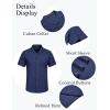COOFANDY Mens Casual Cotton Linen Shirt Short Sleeve Button Up Shirts Summer Beach Top(Navy Blue)