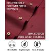 COOFANDY Mens Casual Cotton Linen Shirt Short Sleeve Button Up Shirts Summer Beach Top(Wine Red)