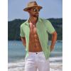 COOFANDY Mens Casual Short Sleeve Button Down Shirts Summer Untucked Wrinkle Free Shirts(Ice Green)