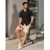 COOFANDY Mens Casual Short Sleeve Shirts Button Down Summer Beach Shirt Lightweight Textured Tops with Pocket(Black)