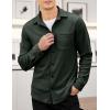 COOFANDY Men’s Corduroy Shirt Casual Shacket Long Sleeve Button Down Lightweight Jacket(Army Green)