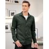 COOFANDY Men’s Corduroy Shirt Casual Shacket Long Sleeve Button Down Lightweight Jacket(Army Green)