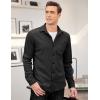 COOFANDY Men’s Corduroy Shirt Casual Shacket Long Sleeve Button Down Lightweight Jacket(Black)
