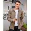 COOFANDY Men’s Corduroy Shirt Casual Shacket Long Sleeve Button Down Lightweight Jacket(Brown)