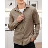 COOFANDY Men’s Corduroy Shirt Casual Shacket Long Sleeve Button Down Lightweight Jacket(Brown)