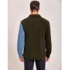 COOFANDY Men’s Corduroy Shirt Casual Shacket Long Sleeve Button Down Lightweight Jacket(Color Block – Green)