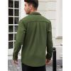 COOFANDY Men’s Corduroy Shirt Casual Shacket Long Sleeve Button Down Lightweight Jacket(Dark Green)