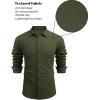 COOFANDY Men’s Corduroy Shirt Casual Shacket Long Sleeve Button Down Lightweight Jacket(Dark Green)
