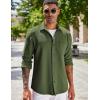 COOFANDY Men’s Corduroy Shirt Casual Shacket Long Sleeve Button Down Lightweight Jacket(Dark Green)