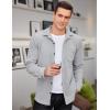 COOFANDY Men’s Corduroy Shirt Casual Shacket Long Sleeve Button Down Lightweight Jacket(Grey)