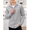 COOFANDY Men’s Corduroy Shirt Casual Shacket Long Sleeve Button Down Lightweight Jacket(Grey)