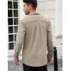 COOFANDY Men’s Corduroy Shirt Casual Shacket Long Sleeve Button Down Lightweight Jacket(Khaki)