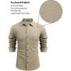 COOFANDY Men’s Corduroy Shirt Casual Shacket Long Sleeve Button Down Lightweight Jacket(Khaki)
