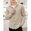 COOFANDY Men’s Corduroy Shirt Casual Shacket Long Sleeve Button Down Lightweight Jacket(Light Brown)