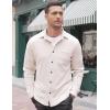 COOFANDY Men’s Corduroy Shirt Casual Shacket Long Sleeve Button Down Lightweight Jacket(Light Khaki)