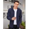 COOFANDY Men’s Corduroy Shirt Casual Shacket Long Sleeve Button Down Lightweight Jacket(Navy Blue)