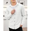 COOFANDY Men’s Corduroy Shirt Casual Shacket Long Sleeve Button Down Lightweight Jacket(White)