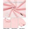 COOFANDY Men’s Cotton Linen Shirts Short Sleeve Casual Shirts Summer Button Down Shirt Linen Beach Vacation Shirt(Pink)