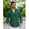COOFANDY Mens Flannel Shirts Long Sleeve Thermal Button Down Shirt Shacket Lightweight Jacket(Green)
