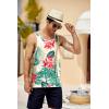 COOFANDY Men’s Floral Tank Top Sleeveless Tees All Over Print Casual Sport T-Shirts Hawaii Beach Vacation(2 Pack-black/Beige)