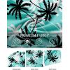 COOFANDY Men’s Hawaiian Floral Shirts Short Sleeve Button Down Shirts Tropical Summer Beach Shirts(Coconut Tree-blue Green)