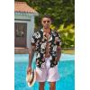 COOFANDY Men’s Hawaiian Floral Shirts Short Sleeve Button Down Shirts Tropical Summer Beach Shirts(Floral Pineapple-black)